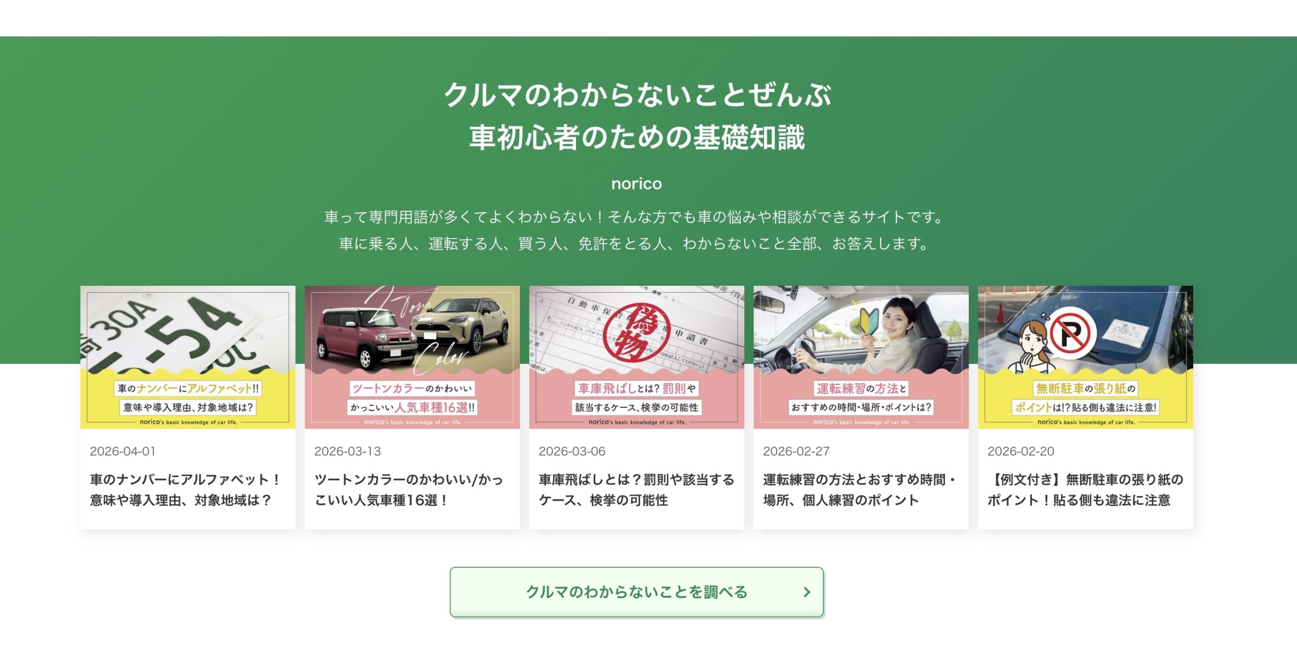 TOPページでの初心者ユーザ向けコンテンツ導線