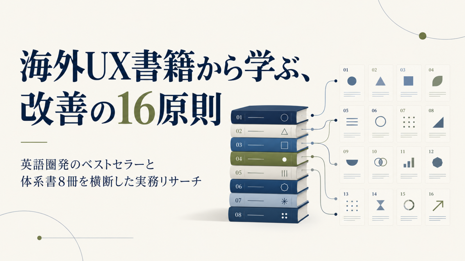 海外UX書籍から学ぶ、改善の16原則　英語圏発のベストセラーと体系書8冊を横断した実務リサーチ