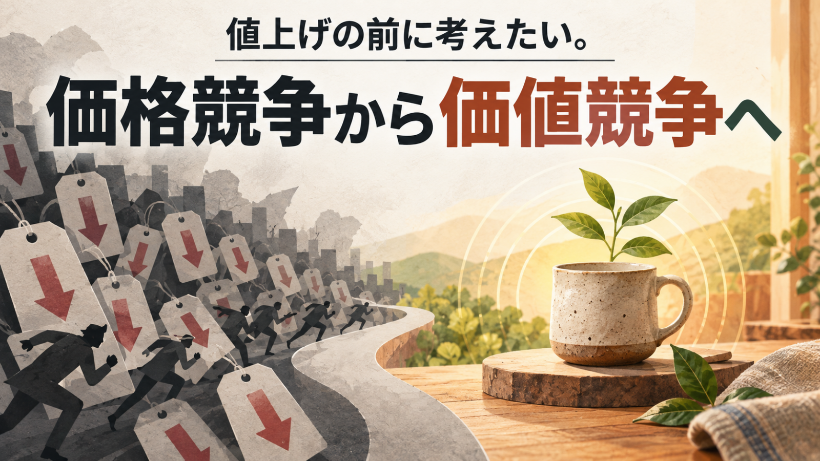 値上げの前に考えたい。「価格競争」から「価値競争」へ移るために必要なこと